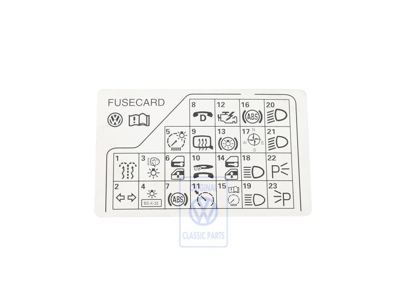 VW Original Plaque Indicatrice - 3B0010241F