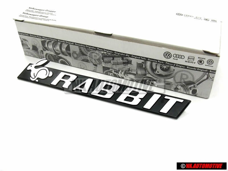 VW Original RABBIT Arrière Embleme Monogramme Logo Argent Brossé - 171853687E
