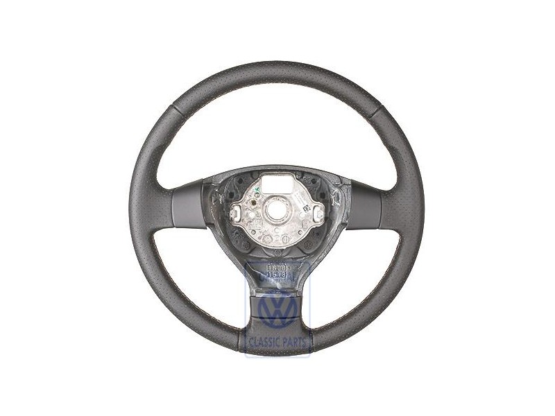 VW Original Volant De Direction (Cuir) Noir/Teck/Noir - 3C0419091AKWDE