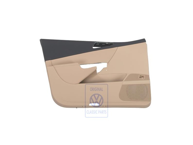 VW Original Revetement Porte (Simili-Cuir) Noir/Beige Pur - 3C1867011EBTCK