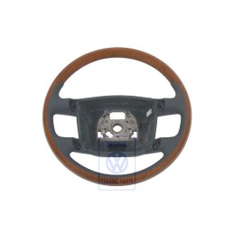 VW Original Volant De Direction(Bois/Cuir) Navy Blue/Eucalyptus - 3D0419091ABZUD