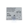 VW Original Etiquette P. Pression De Gonflage Des Pneus - 5K0010719K
