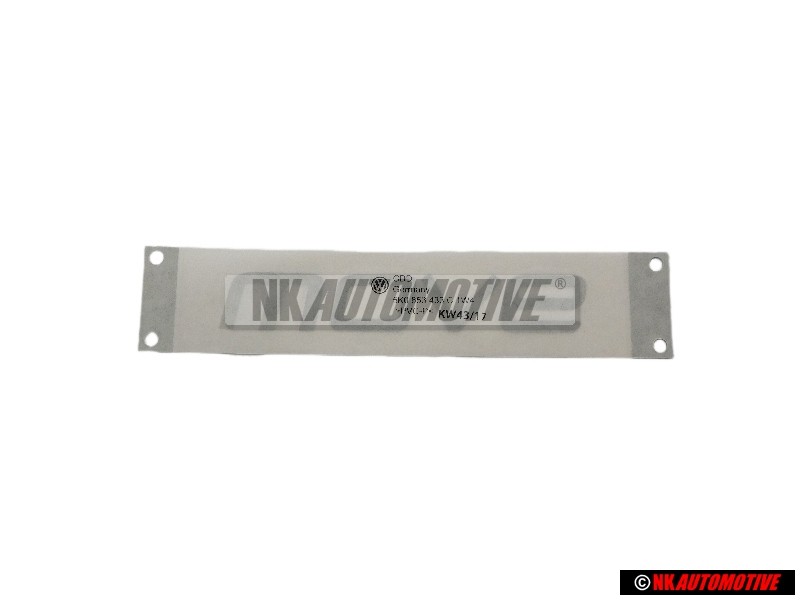 VW Original Inscription Sur Film Argent - 5K0853433C 1W4