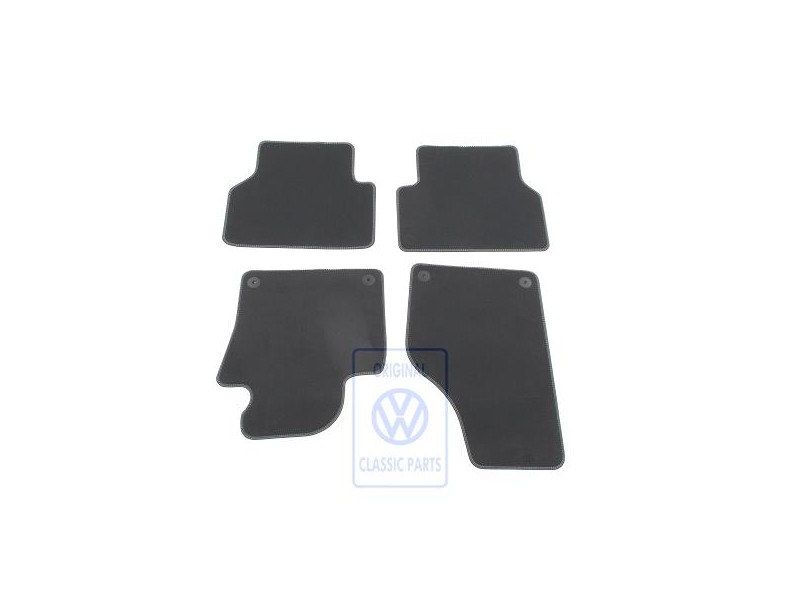 VW Original 1 Serie Tapis Noir/Gris Argent - 5N1863011D RII
