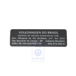 VW Original Etiquette - 5X0010464Q