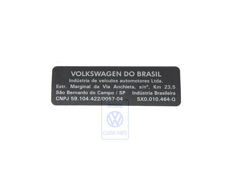 VW Original Etiquette - 5X0010464Q