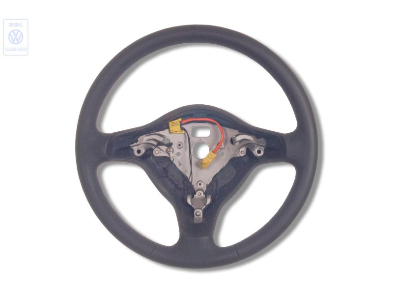 VW Original Volant De Direction (Cuir) Noir/Vert - 6N0419091L KNJ