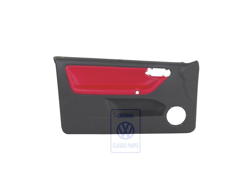 VW Original Revetement De Porte (Cuir) Rouge/Noir - 6N3867011DCEGF