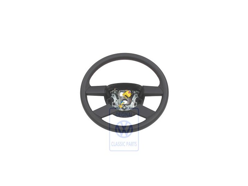 VW Original Volant De Direction (Cuir) Noir/Rouge - 6Q0419091M HYL