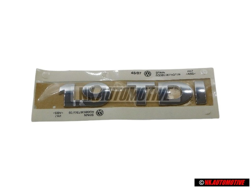 VW Original 1.9 TDI Arrière Embleme Monogramme Logo Chrome - 6Q0853675G 739