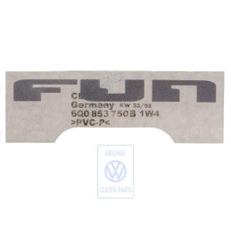 VW Original Inscription Sur Film Argent - 6Q0853750B 1W4