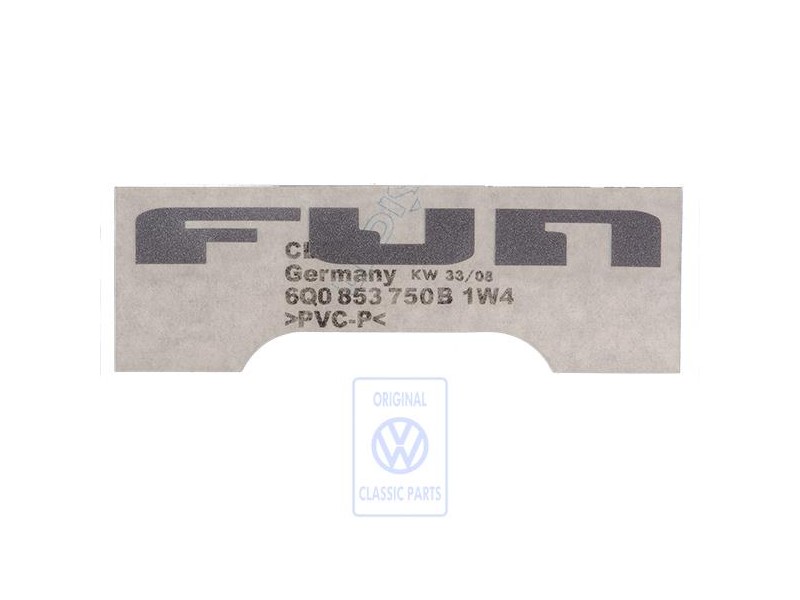 VW Original Inscription Sur Film Argent - 6Q0853750B 1W4