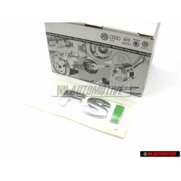 VW Original FSI Arrière Embleme Monogramme Logo Chrome Vert - 6E0853675B KKH