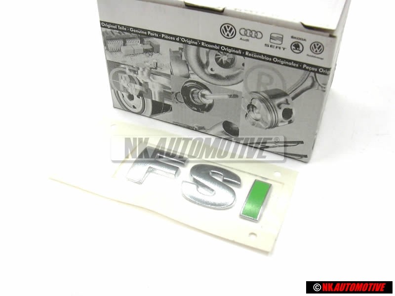 VW Original FSI Arrière Embleme Monogramme Logo Chrome Vert - 6E0853675B KKH