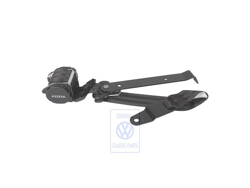 VW Original Ceinture De Securite 3 Points Noir Satine - 703857815 01C