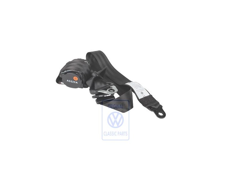 VW Original Ceinture De Securite 3 Points Noir Satine - 705857811D 01C