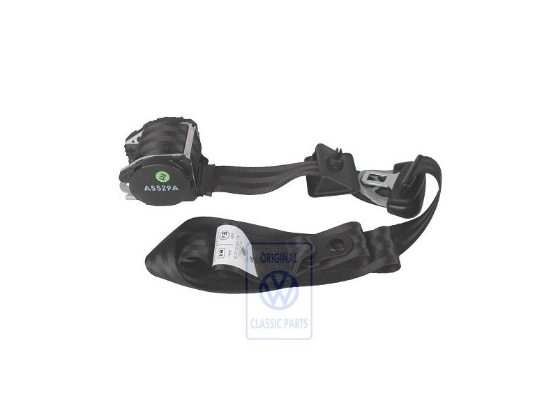 VW Original Ceinture De Securite 3 Points Noir Satine - 705857812D 01C