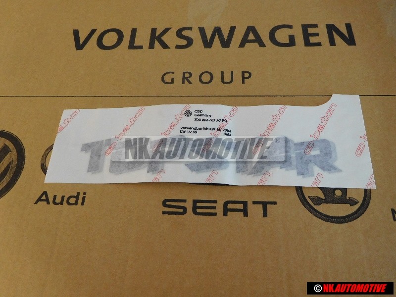 VW Original Inscription Sur Film Argent - 7D0853687A 7PQ