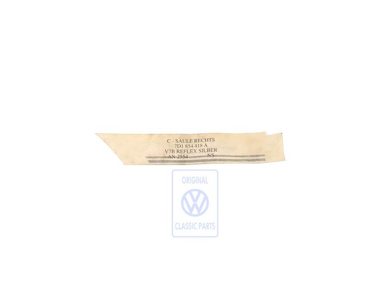 VW Original Feuille Decorative Pour Col. 