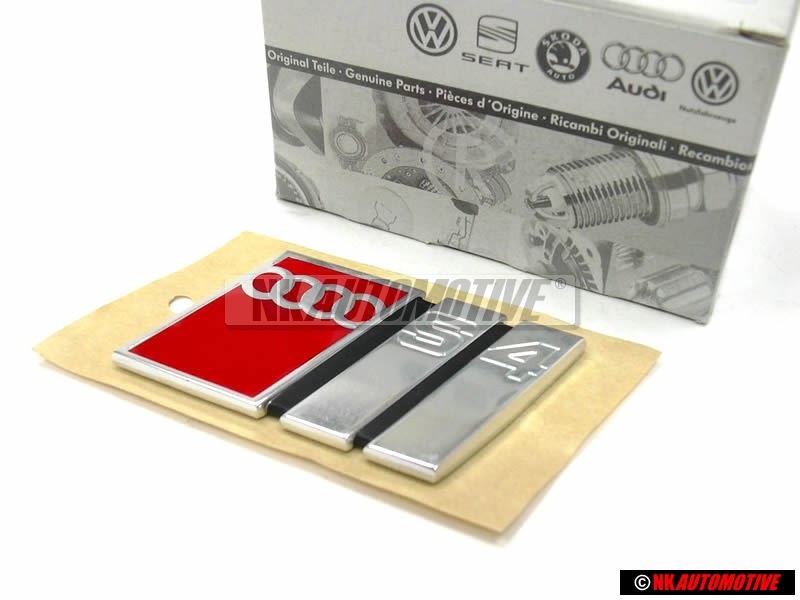 Audi Original S4 Arrière Embleme Monogramme Logo Chrome Rouge - 4A9853735 2ZZ