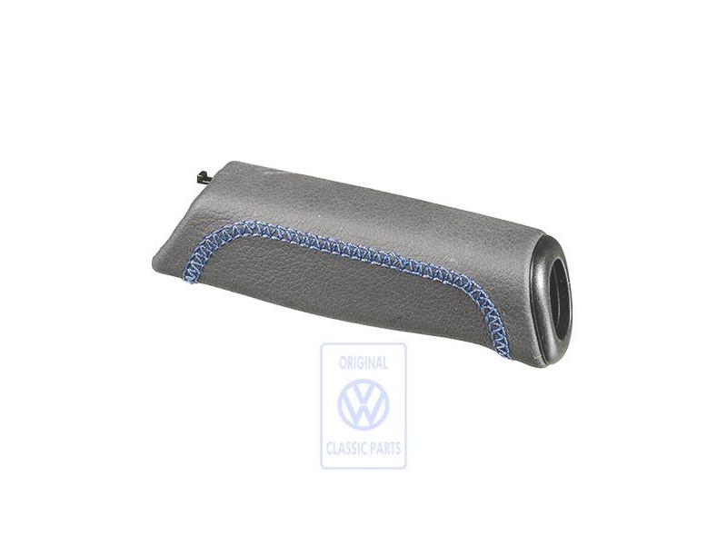 VW Original Poign.Levier Frein Main (Cuir) Noir/Orbitblue - 7M3711327A HCC