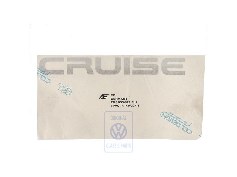 VW Original Inscription Sur Film Argent/Anthracite - 7M3853685 5L1