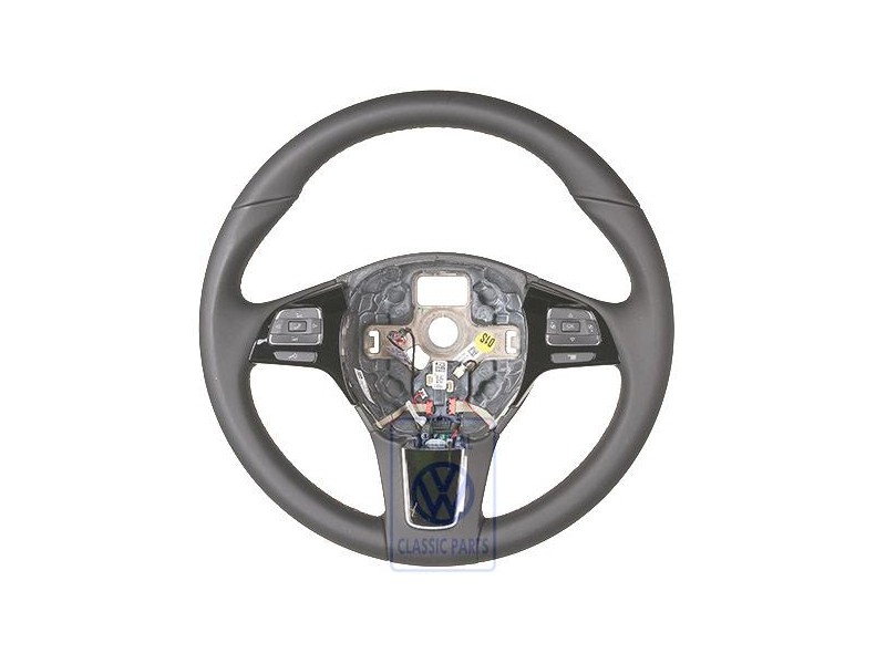 VW Original Volant Direct.Multif. (Cuir) Noir/Brun Ambre - 7P6419091G ADJ