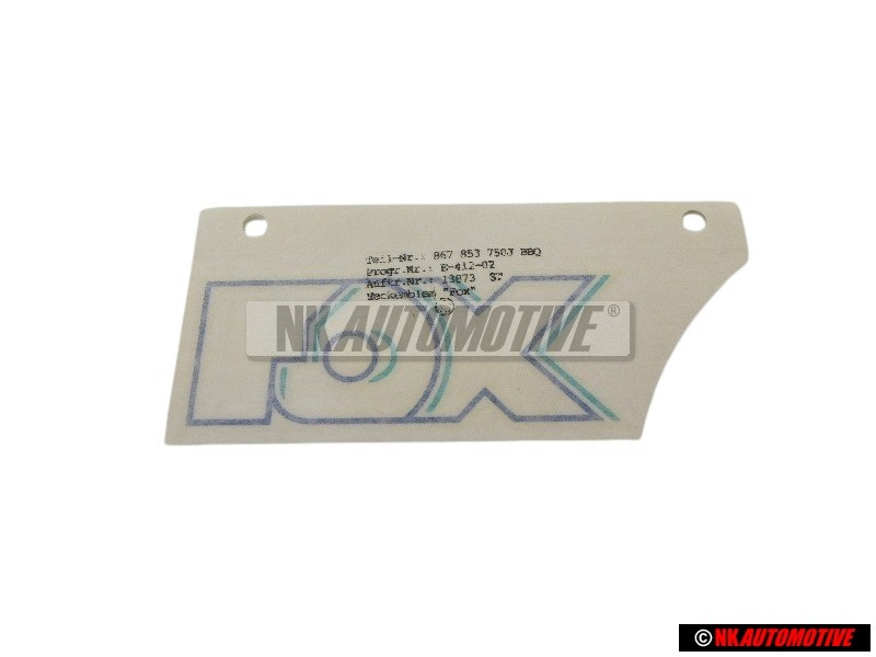 VW Original Inscription Sur Film Argent Stratos/Turquois/Marin - 867853750J BBQ