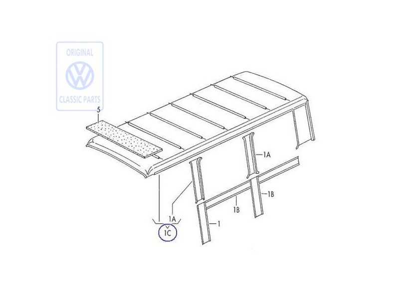VW Original Ciel De Pavillon Gris/Beige - 255867499A 2AW