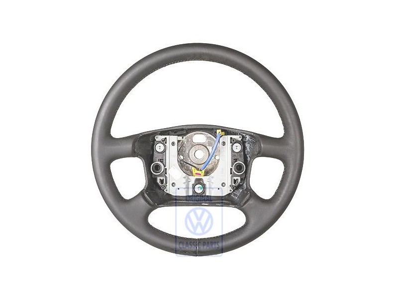 VW Original Volant De Direction Cuir Noir/Gris Flanelle - 7D0419091AAKMY