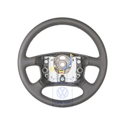 VW Original Volant De Direction Cuir Noir/Bleu - 7D0419091AAPEQ