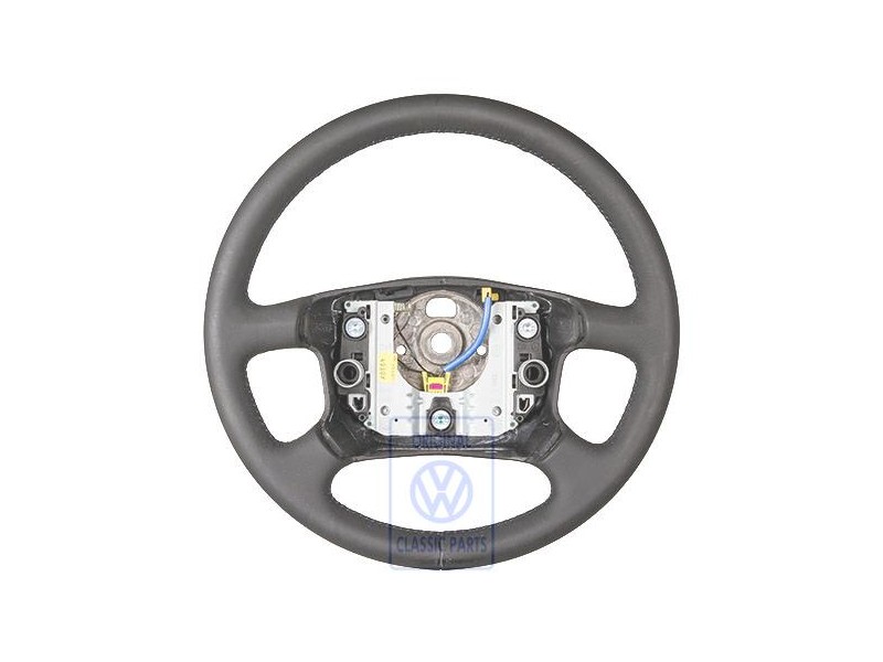 VW Original Volant De Direction Cuir Noir/Bleu - 7D0419091AAPEQ