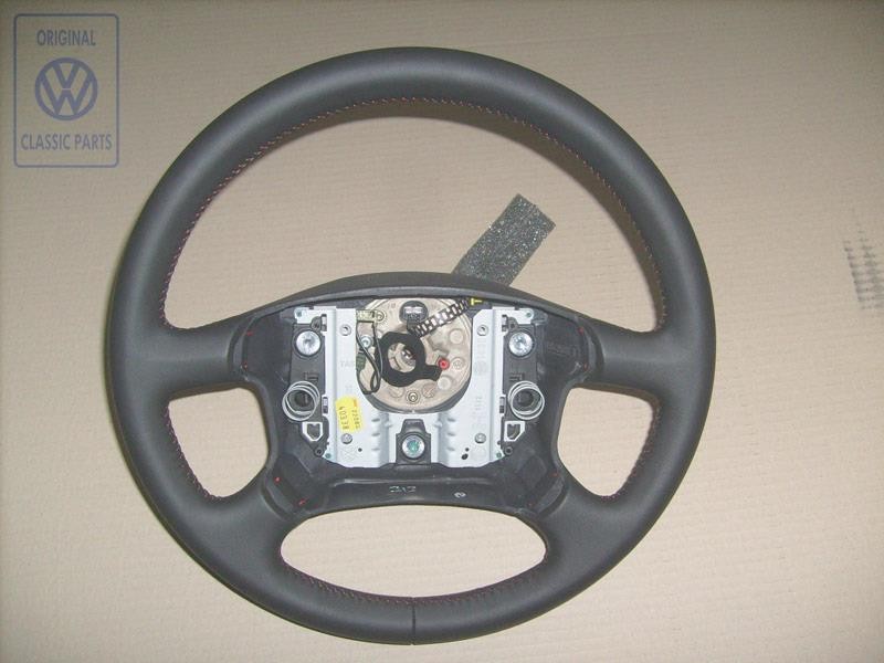 VW Original Volant De Direction Cuir Noir/Rouge - 7D0419091T PEP