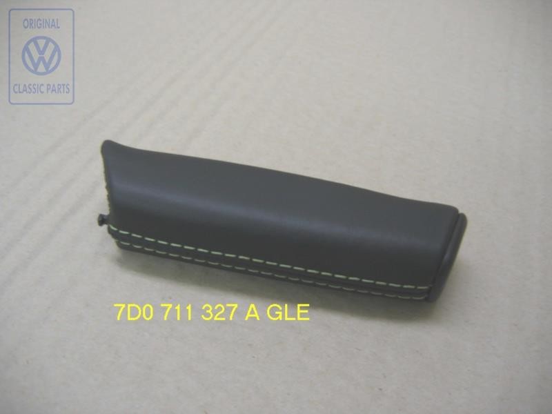 VW Original Poign.Levier Frein Main Cuir Noir/Vert - 7D0711327A GLE