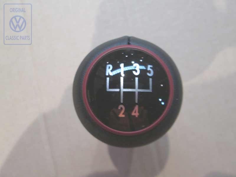 VW Original Pommeau De Levier Des Vitesses Noir/Rouge Murano - 7D0711141 LSR
