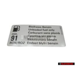 VW Original Plaque D'Identification 'Essence Sans Plomb' - 1H0010092