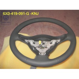 VW Original Volant De Direction Cuir Noir/Vert - 6X0419091G KNJ