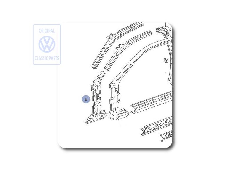 VW Original Renfort Pour Colonne A - 535809621C