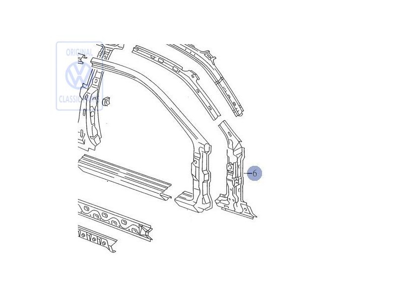 VW Original Renfort Pour Colonne A - 535809622C
