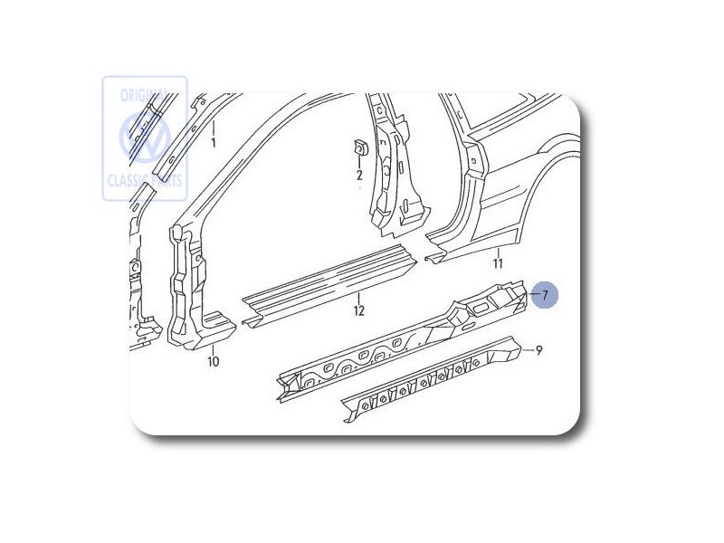 VW Original Renfort Pour Bas De Caisse - 535810621