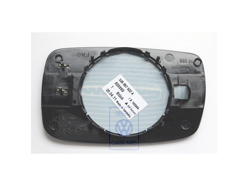 VW Original Miroir (Convexe) Avec Plaque-Support - 535857522A