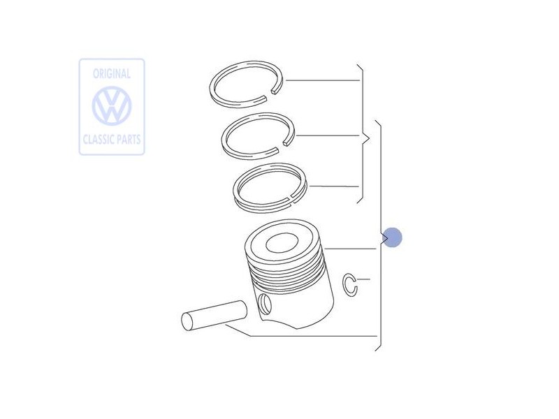 VW Original Piston Complet - 027107065