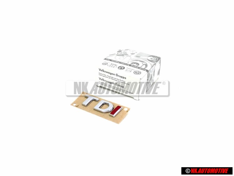 VW Original TDI Arrière Embleme Monogramme Logo Chrome Rouge - 3AA853675H GQF