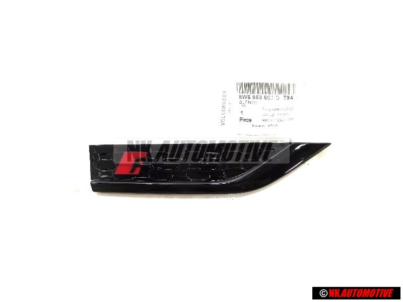 Audi Original RS5 Côté Embleme Monogramme Logo Noir Brillant - 8W6853602D T94