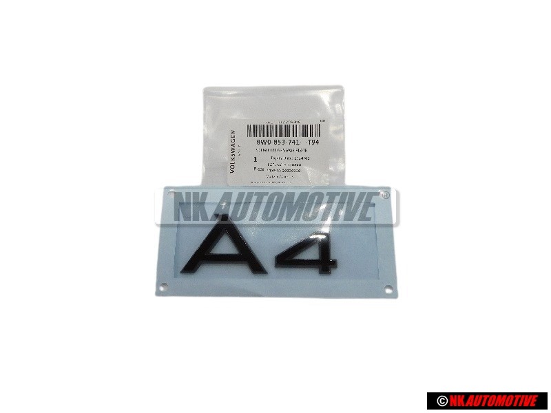 Audi Original A4 Arrière Embleme Monogramme Logo Noir - 8W0853741 T94
