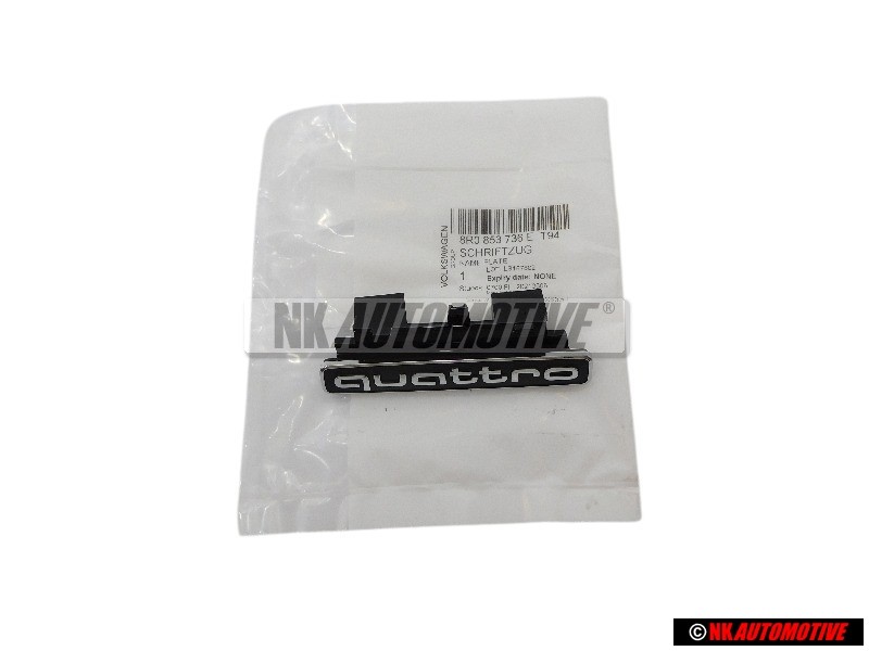 Audi Original QUATTRO Avant Embleme Monogramme Logo Noir Chrome - 8R0853736E T94