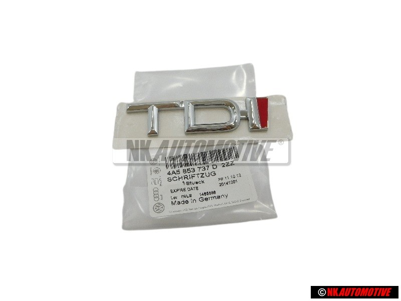 Audi Original TDI Arrière Embleme Monogramme Logo Chrome Rouge - 4A5853737D 2ZZ