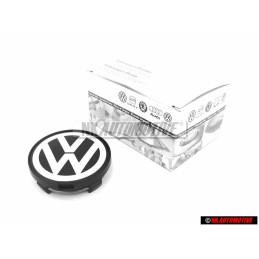 VW Original Enjoliveur De Roue Couleurs Chromees/Noir - 7D0601165 BXF