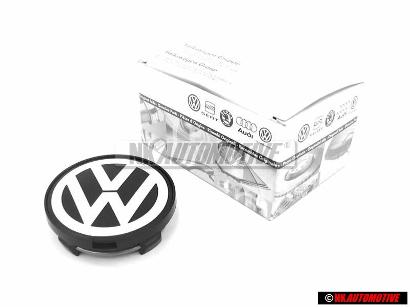 VW Original Enjoliveur De Roue Couleurs Chromees/Noir - 7D0601165 BXF