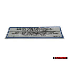 VW Original Etiquette Refrigerant P. 